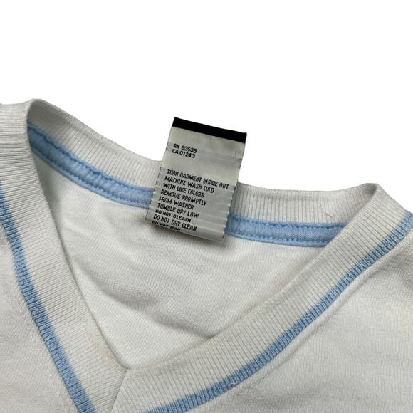 Ecko VTG Y2K Holographic V-Neck Heavyweight Long Sleeve T-Shirt White Medium - Picture 6 of 6